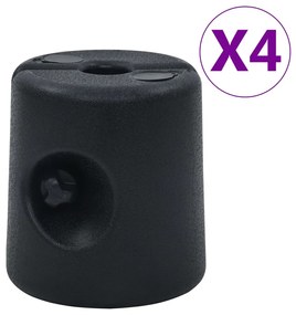 vidaXL Pesos para tenda 4 pcs PE preto
