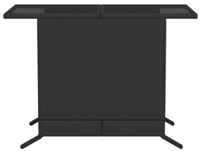 3 pcs conjunto de bistrô com almofadões vime PE preto