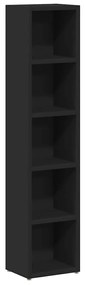 Armários para CD 2 pcs 21x16x93,5 cm contraplacado preto