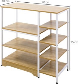 Estante com Prateleiras – Modelo Oslo – 90x40x95 – Madeira – 6 Níveis