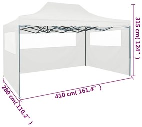 Tenda dobrável profissional festas 3 paredes 3x4m aço branco