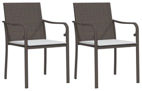 3 pcs conjunto de jantar p/ jardim c/ almofadões vime PE e aço