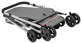 Carrinho dobrável para cães 100x49x96 cm tecido linho cinzento