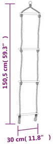 Assento de baloiço c/ escada de corda 37x15 cm PE azul