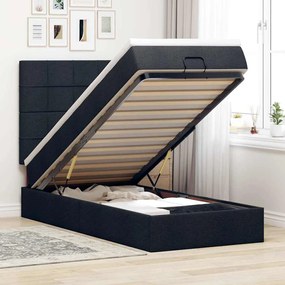 vidaXL Cama Otomana com colchão & LEDs 80x200cm tecido preto