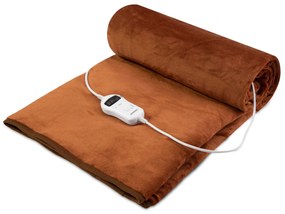 Manta aquecida Coral Fleece 180 x 130 cm Castanho