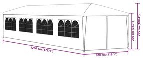 Tenda de jardim 3x12 m azul