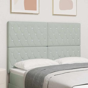 Cabeceira LED cinza claro 80 cm em veludo.