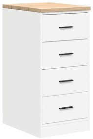 Armários de garagem 6 pcs derivados de madeira branco