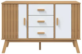 Aparador OLDEN 114x43x73,5 cm pinho maciço branco e castanho