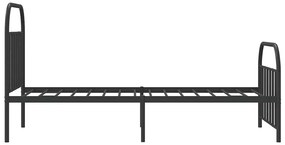 Estrutura de cama com cabeceira e pés 100x200 cm metal preto