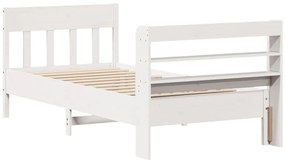 Cama sem colchão 90x190 cm madeira de pinho maciça branco