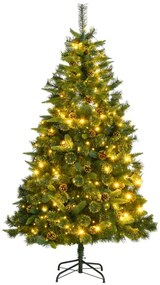 vidaXL Árvore de Natal artificial articulada c/ 300 luzes LED 210 cm