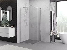 Mexen Exo-S Duo cabine de duche quadrada de correr 100 x 100 cm, transparente, cromada - 8111-100-100-01-00