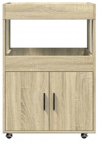 Carrinho de bar 60x39,5x89 cm deriv. de madeira carvalho sonoma