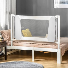 Barreira de Cama para Crianças de 150cm com Altura Ajustável Barreira de Cama Infantil Proteção Anti Queda com Estrutura de Alumínio