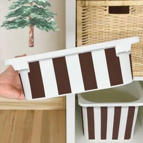 Autocolante para caixa IKEA TROFAST - Riscas castanhas e brancas