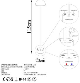 Candeeiro de Pé Sept – Branco – Diâmetro: 20 cm Altura: 115 cm