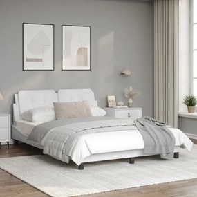 Estrutura cama c/ cabeceira 120x200 cm couro artificial branco