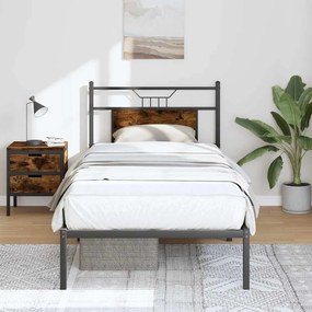 vidaXL Estrutura cama s/ colchão derivados de madeira carvalho fumado