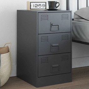 vidaXL Mesa de cabeceira 34,5x39x62 cm aço antracite