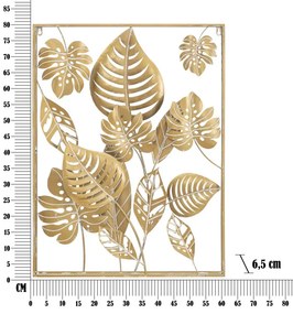 PAINEL DE FERRO DE PAREDE JUNGLE RET. 60X80X6,5 Dourado