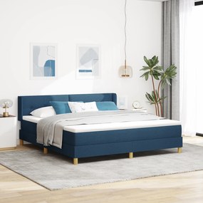 vidaXL Cama Box Spring com Colchão Azul 180x200 cm Tecido