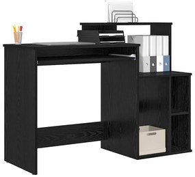 Mesa com Armazenamento Carvalho Preto 120,5x44x88,5 cm Madeira de Enge