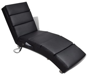 240968 vidaXL Cadeira de massagens couro artificial preto
