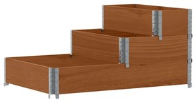 Canteiro elevado de 3 níveis 120x80 cm pinho maciço castanho