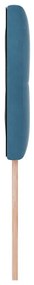 Cabeceira LED vidaXL Botões Estofada Azul Escuro 90 cm Veludo