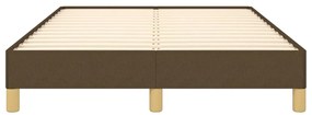Estrutura de cama sem colchão 120x200 cm tecido castanho-escuro