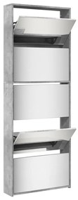 Sapateira c/ espelho 5 divisórias 63x17x169,5 cm cinza cimento
