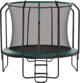 Trampolim de 305 cm de jardim, com rede de segurança Preto-verde escuro