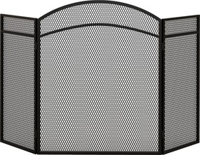 HOMCOM Frente para Lareira de 3 Painéis Protetor de Lareira Dobrável com Estrutura de Metal 96x60 cm Preto | Aosom Portugal