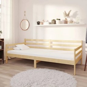 Sofá-cama com colchão 90x200 cm pinho maciço
