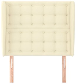Cabeceira cama c/ abas couro artificial 93x23x118/128 cm creme