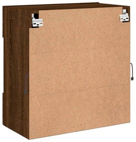 Móvel parede p/ TV luzes LED 58,5x30x60,5 cm carvalho castanho