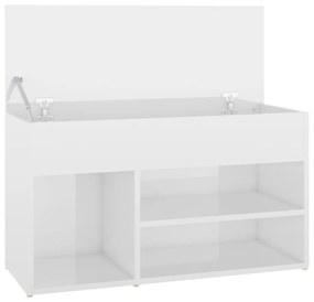 Banco sapateira 80x30x45 cm derivados madeira branco brilhante
