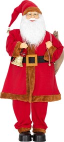 HOMCOM Papai Noel 120 cm Figura com Cabeça e Braços Móveis, Sino e Saco, Sensor de Som e Toque | Aosom Portugal