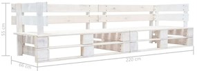 Sofá de paletes para jardim com 2 lugares madeira branco