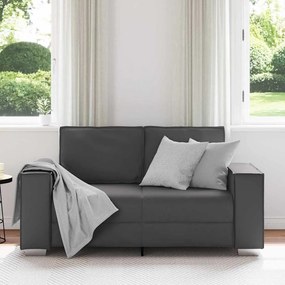 Sofá Loveseat vidaXL Cinza 120 cm em Couro Sintético