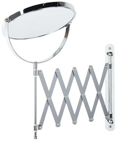 Espelho de parede redondo extensível para maquilhagem prateado ø 19 cm YVELINES Beliani