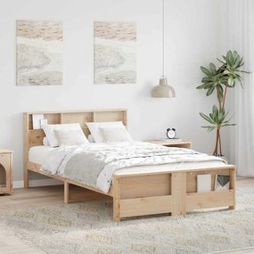 vidaXL Estrutura da Cama Castanho 140 x 190 cm Madeira de pinho maciça