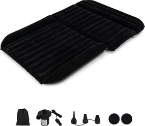 Colchão insuflável para carro Colchão de ar para com bomba, 3 bocais e bolsa de transporte 190 x 130 cm Preto