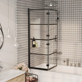 150744 vidaXL Divisória de chuveiro dobrável ESG 100x140 cm preto