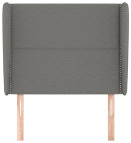 Cabeceira cama c/ abas tecido 103x23x118/128 cm cinzento-escuro