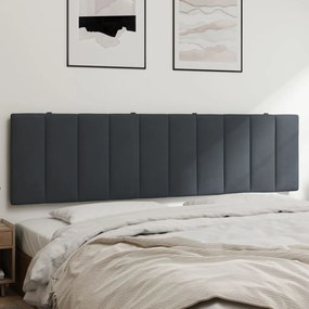 Almofadão de cabeceira 180 cm veludo cinzento-escuro
