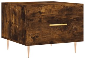 Mesa centro 2 pcs 50x50x40 cm madeira processada cor fumado