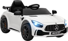AIYAPLAY Carro Elétrico para Crianças Carro Mercedes-Benz AMG GTR com Bateria 12V Faróis  Buzina e Música 108x67x46 cm Branco | Aosom Portugal
